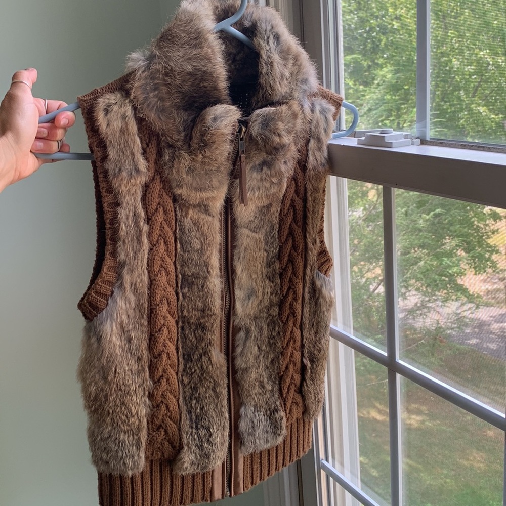 BCBGMaxAzria Rabbit Fur Vest